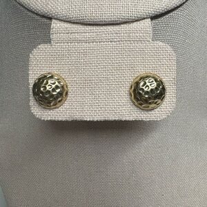 Forged Gold Stud Earrings